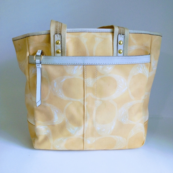 COACH Monogram Yellow Handbag - Picture 6 of 14